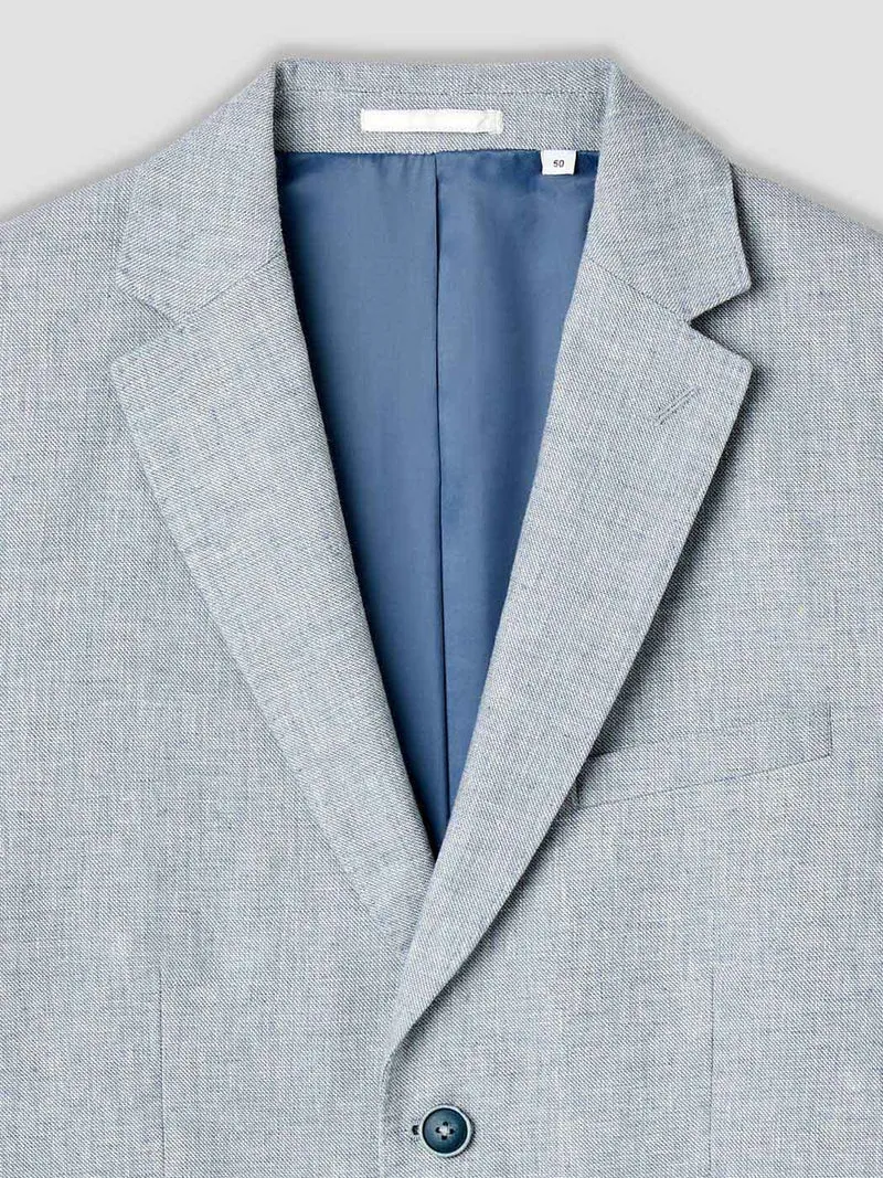 Veste de costume slim en coton lin