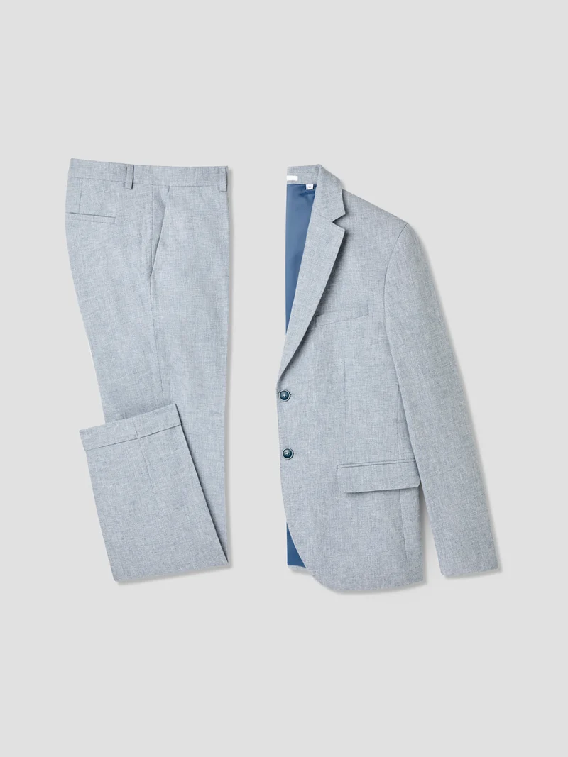 Veste de costume slim en coton lin