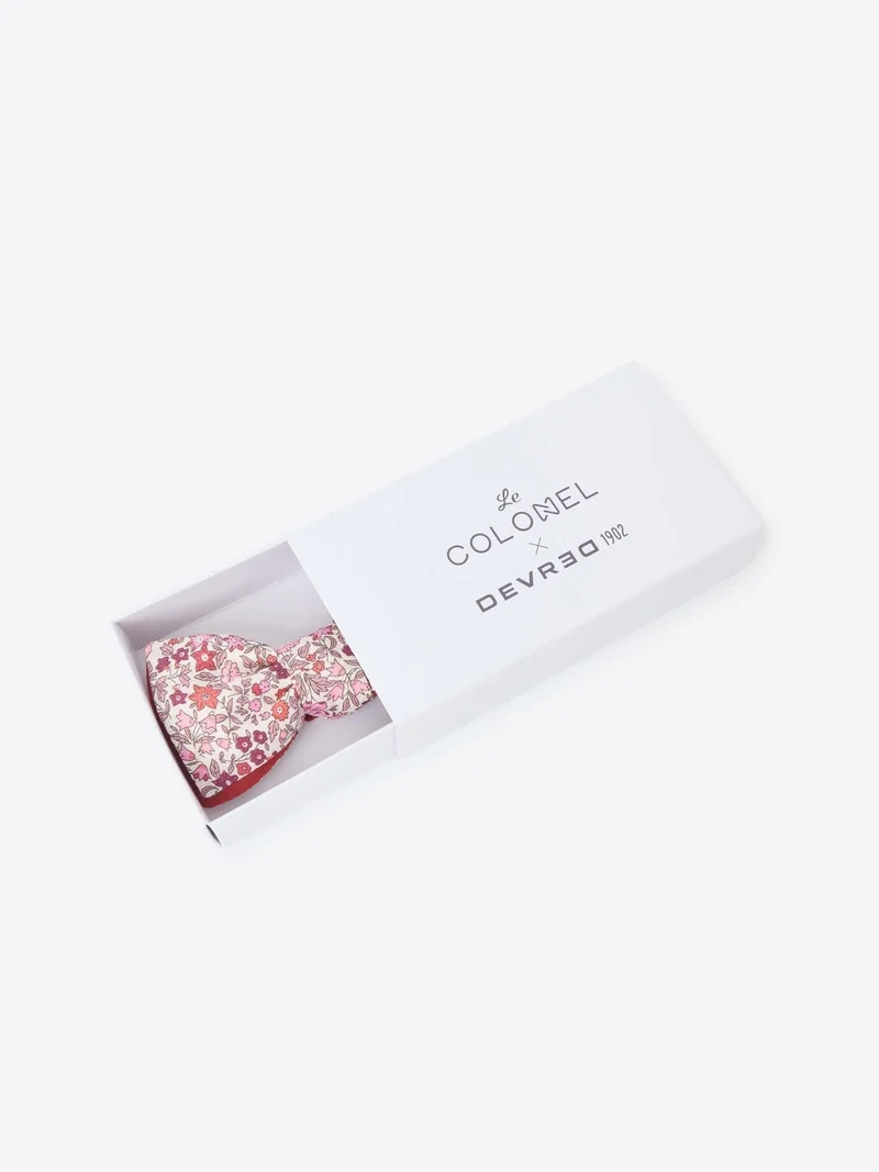 Nœud papillon fleuri en coton Le Colonel