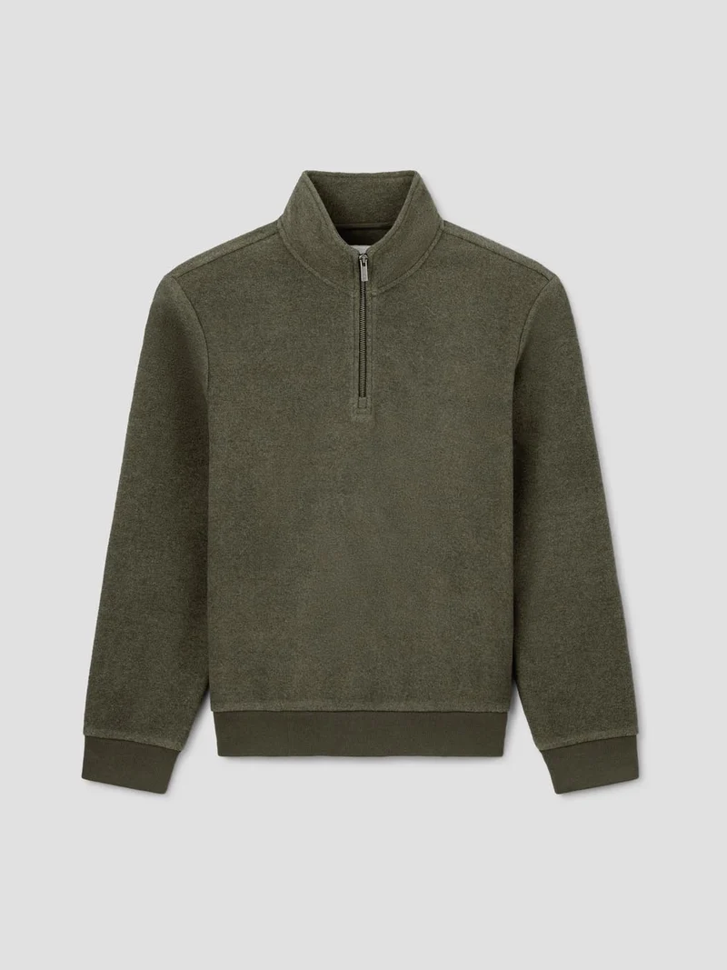 Sweat col montant demi zip