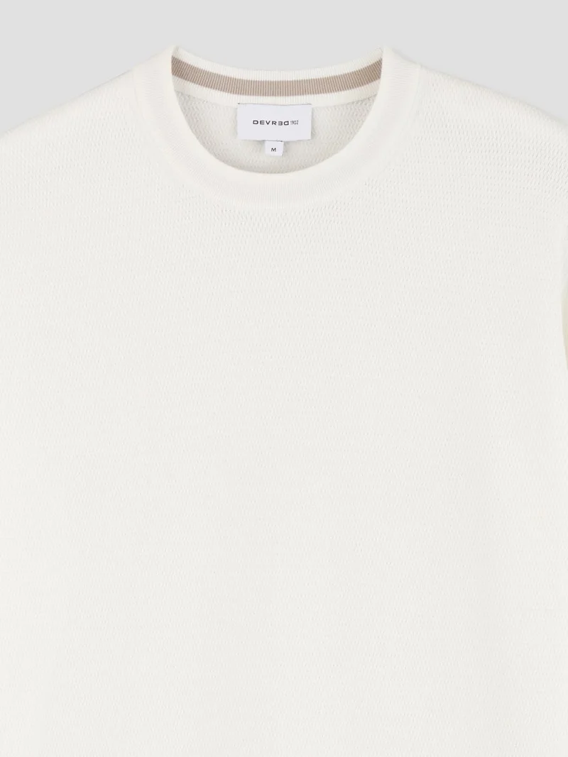 Pull col rond tricotage fantaisie