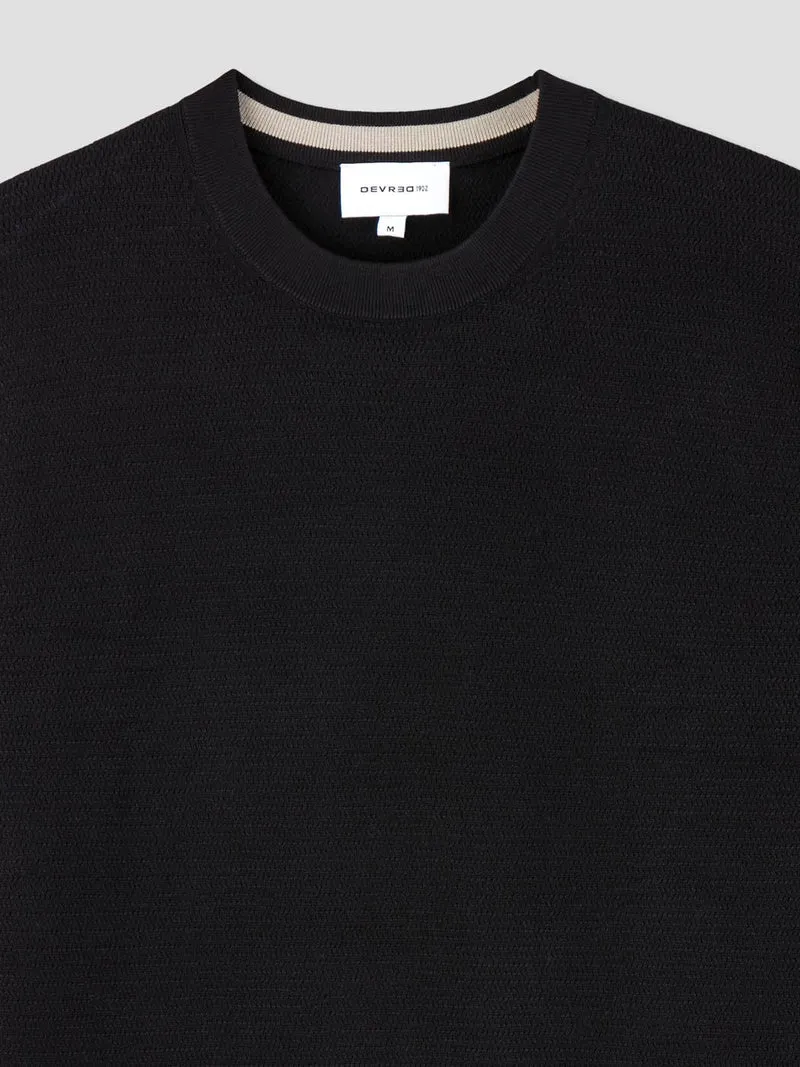 Pull col rond tricotage fantaisie