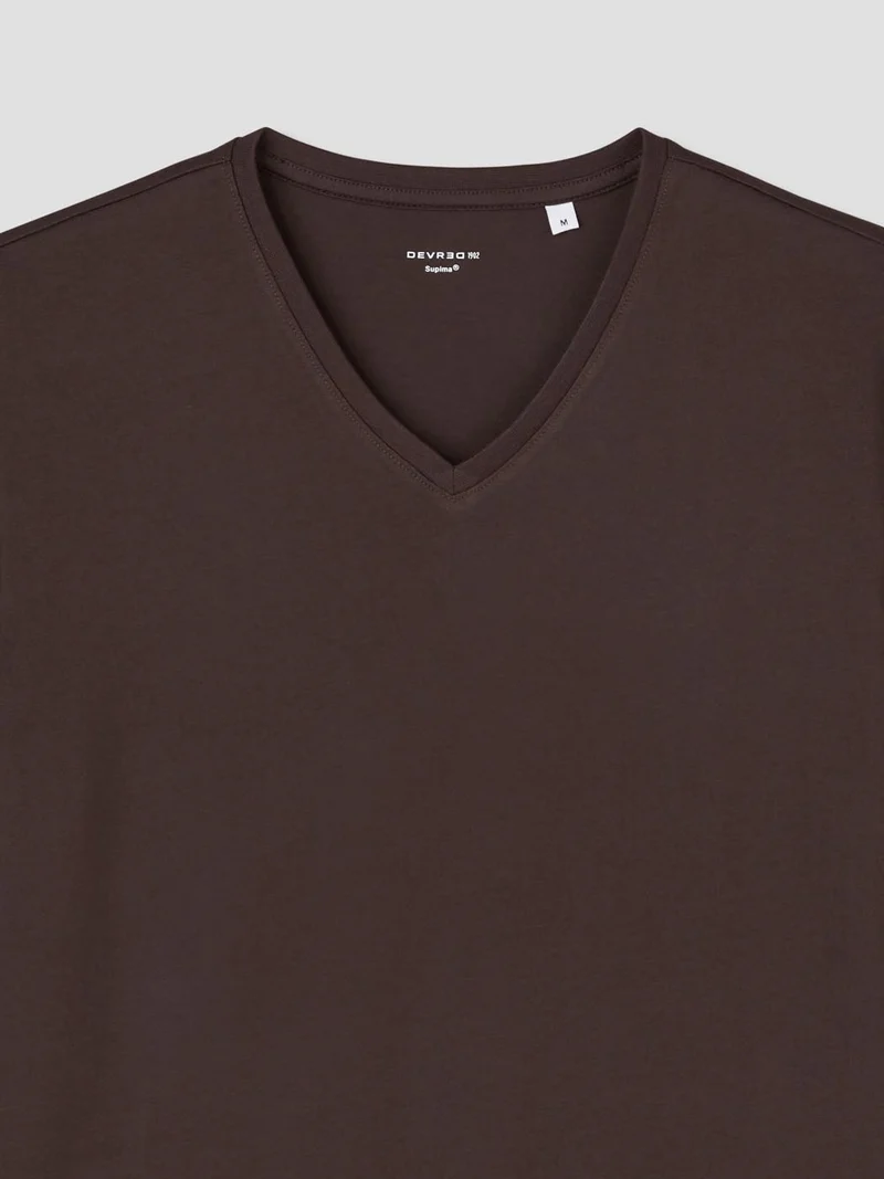 T-shirt col V en coton Supima®