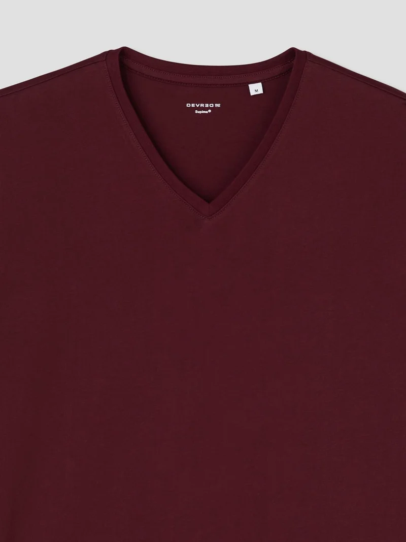 T-shirt col V en coton Supima®