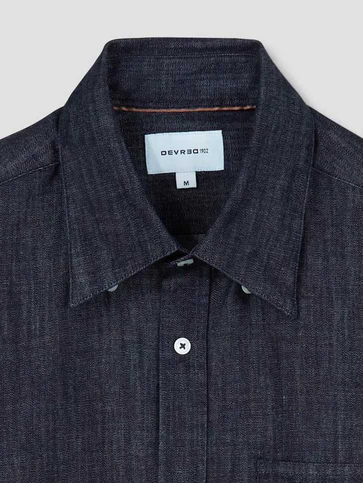 Chemise slim denim en coton