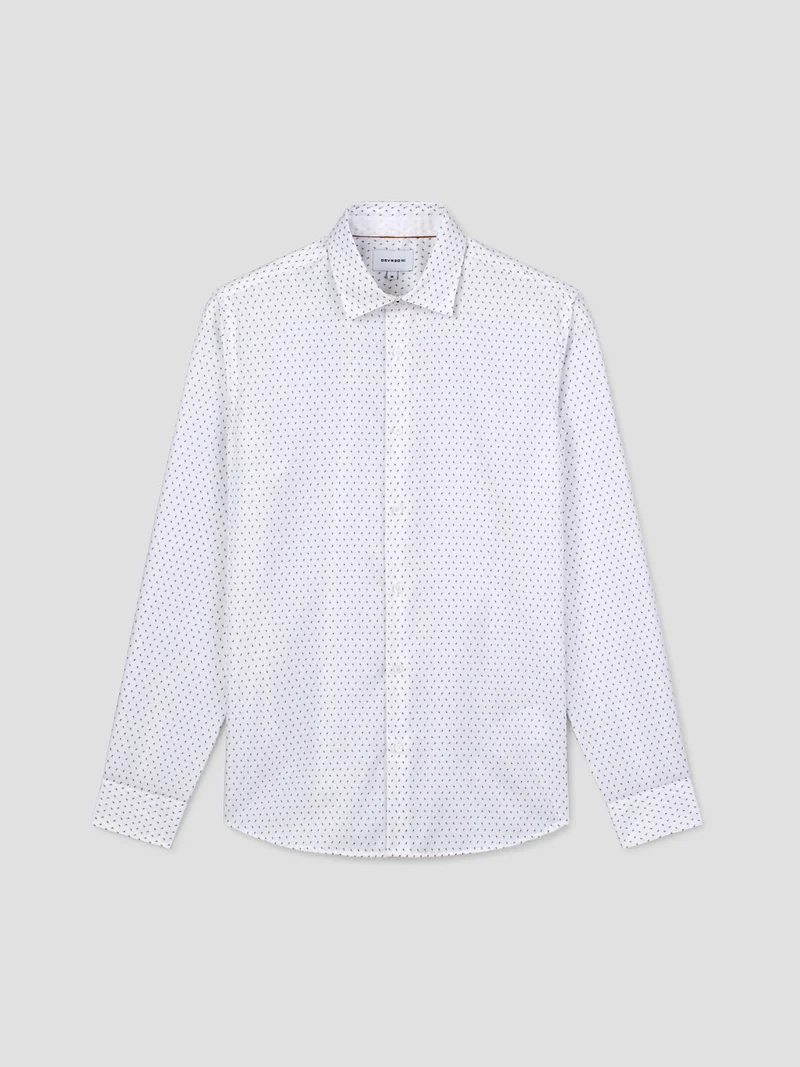 Chemise slim en coton à motifs