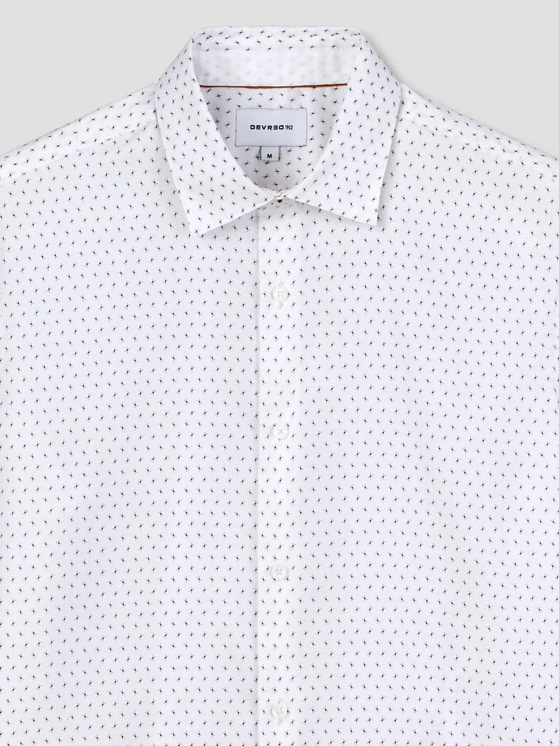 Chemise slim en coton à motifs