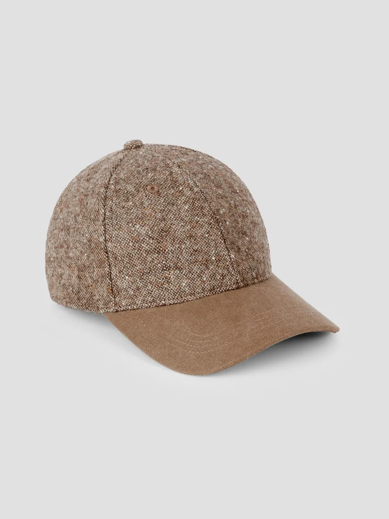 Casquette baseball bi matière chinée