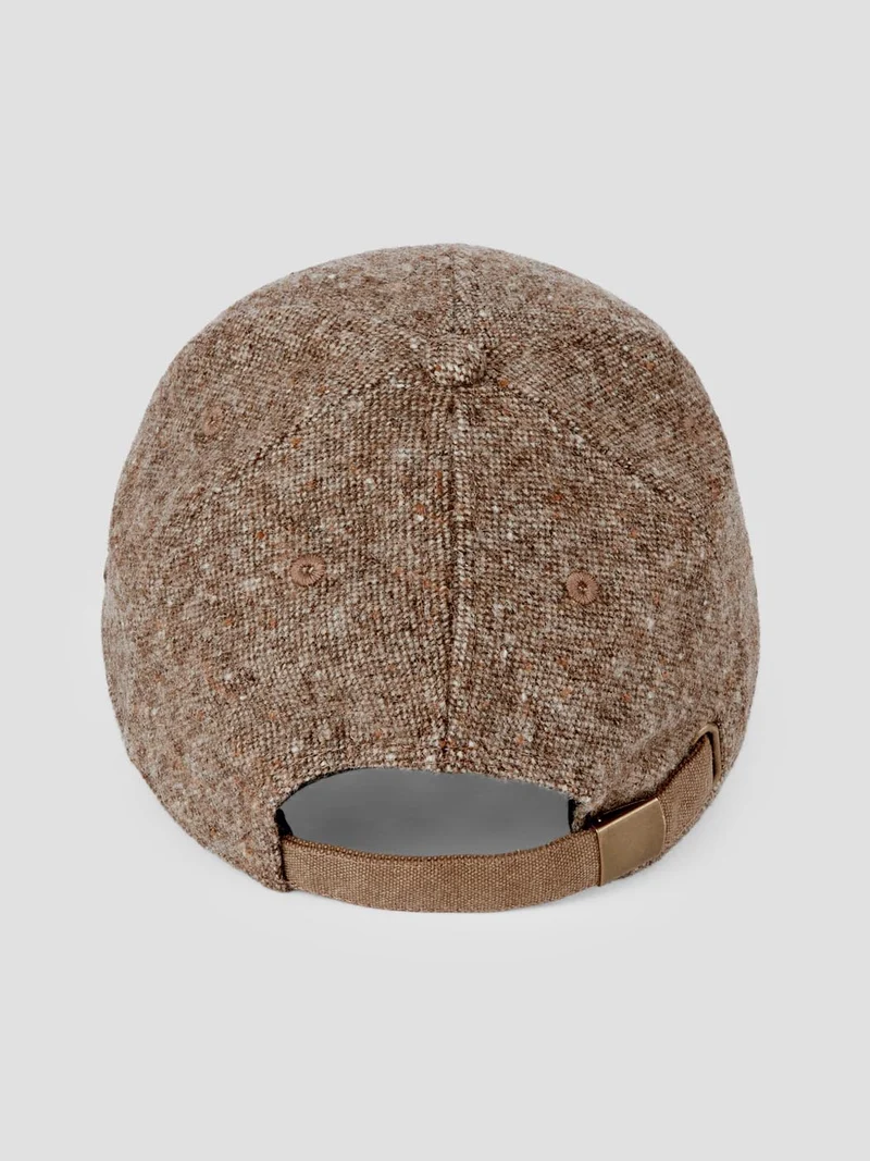 Casquette baseball bi matière chinée