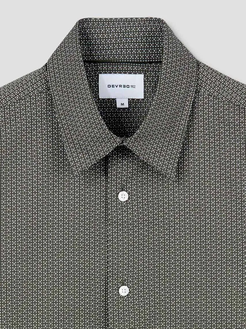 Chemise slim en coton à motifs