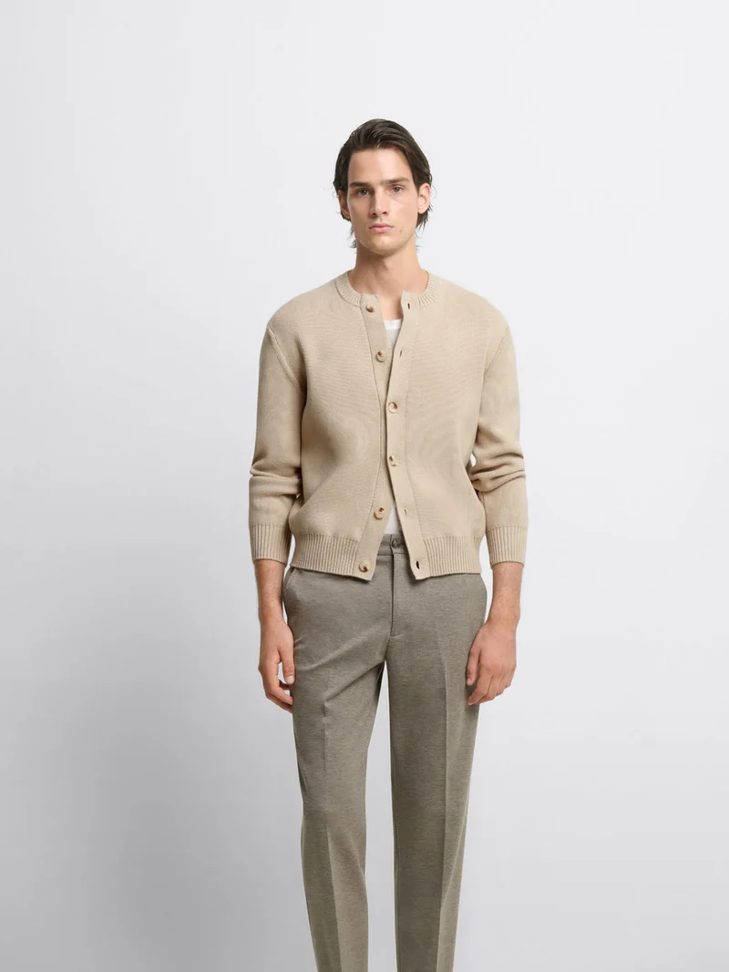 Cardigan col rond boutonné