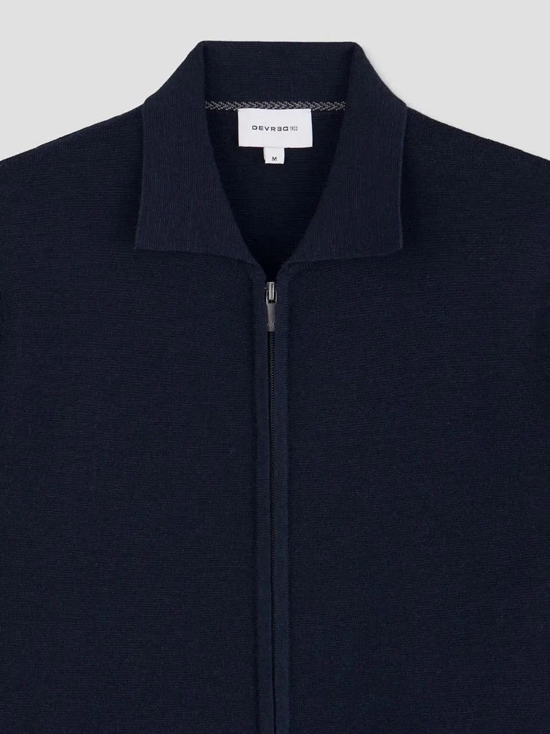 Cardigan zippé en laine Mérinos