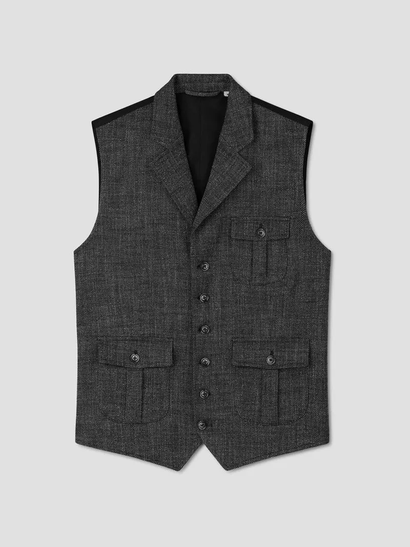 Gilet de costume en chevron