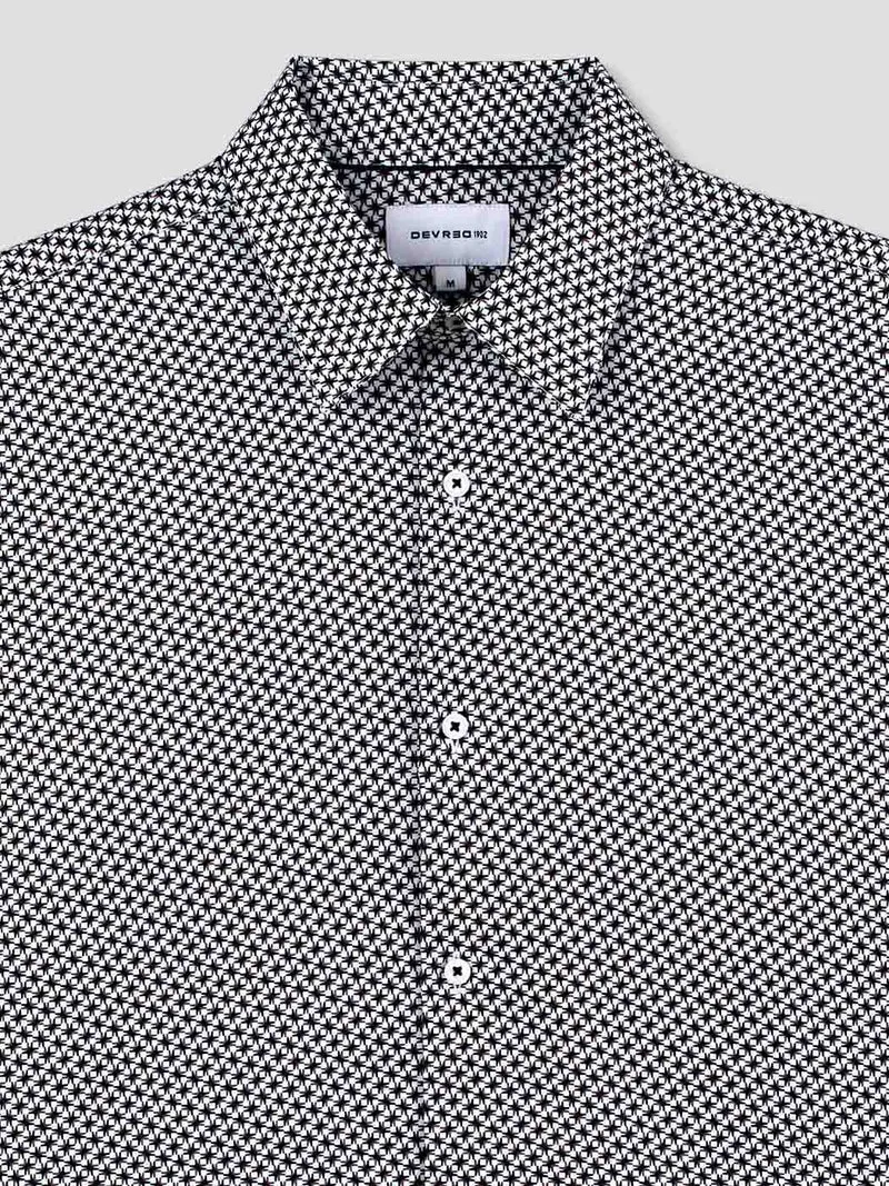 Chemise slim en coton à motifs
