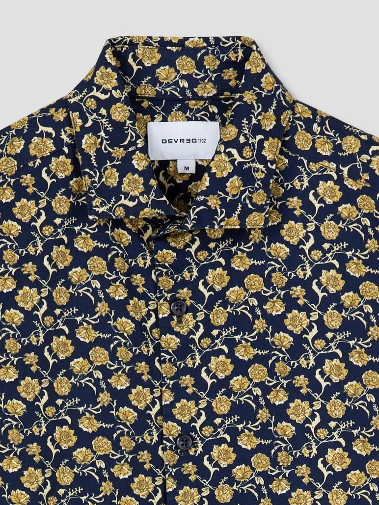 Chemise slim en coton à motifs