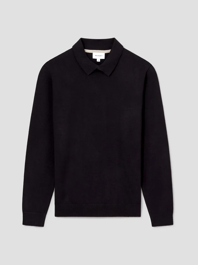 Pull col polo viscose certifiée mélangée