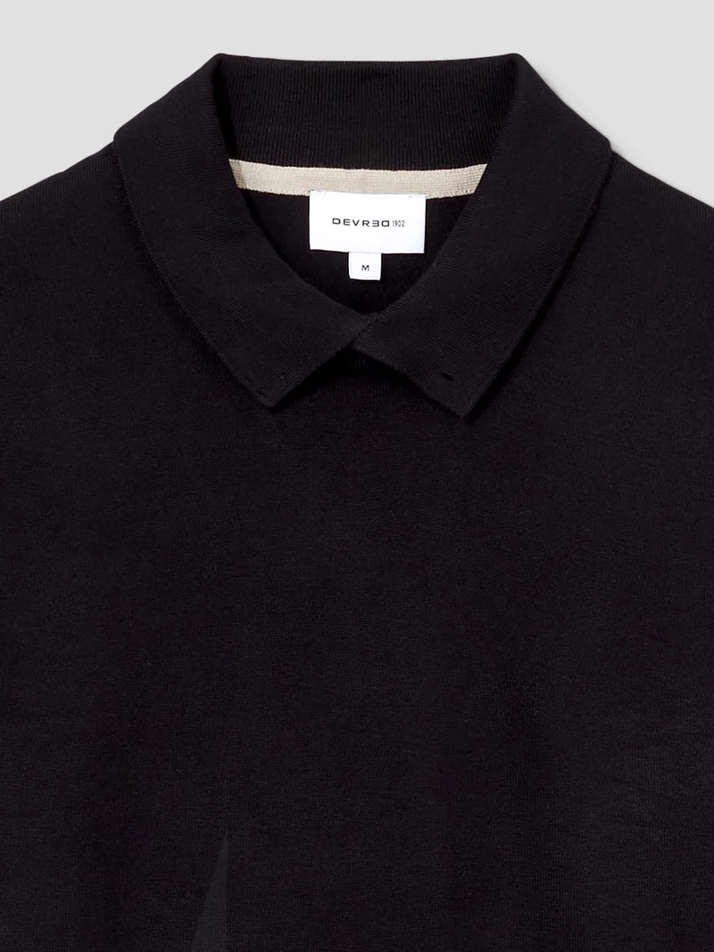 Pull col polo viscose certifiée mélangée