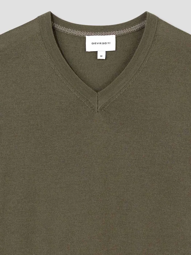 Pull col V en laine Mérinos