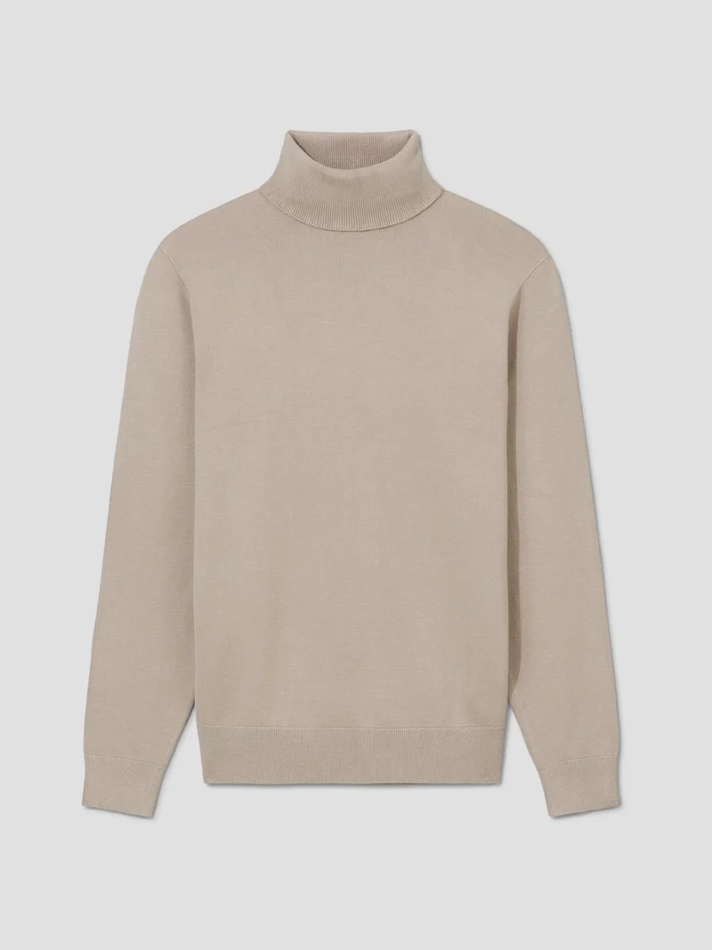 Pull col roulé en jersey