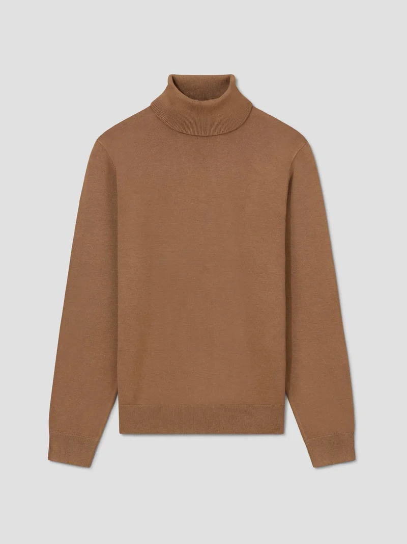 Pull col roulé en jersey