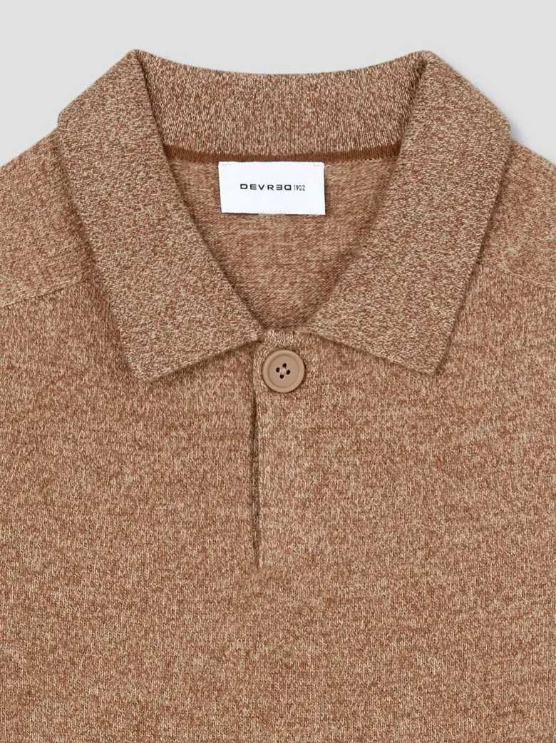Pull boutonné en laine mérinos-cachemire