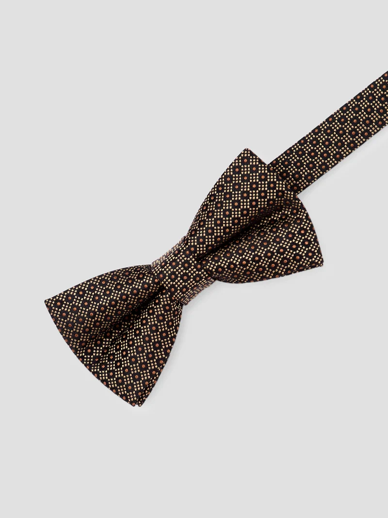 Nœud papillon en soie mélangée à motifs
