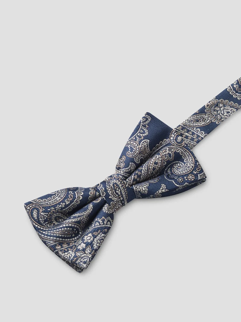 Nœud papillon en soie mélangée à motifs