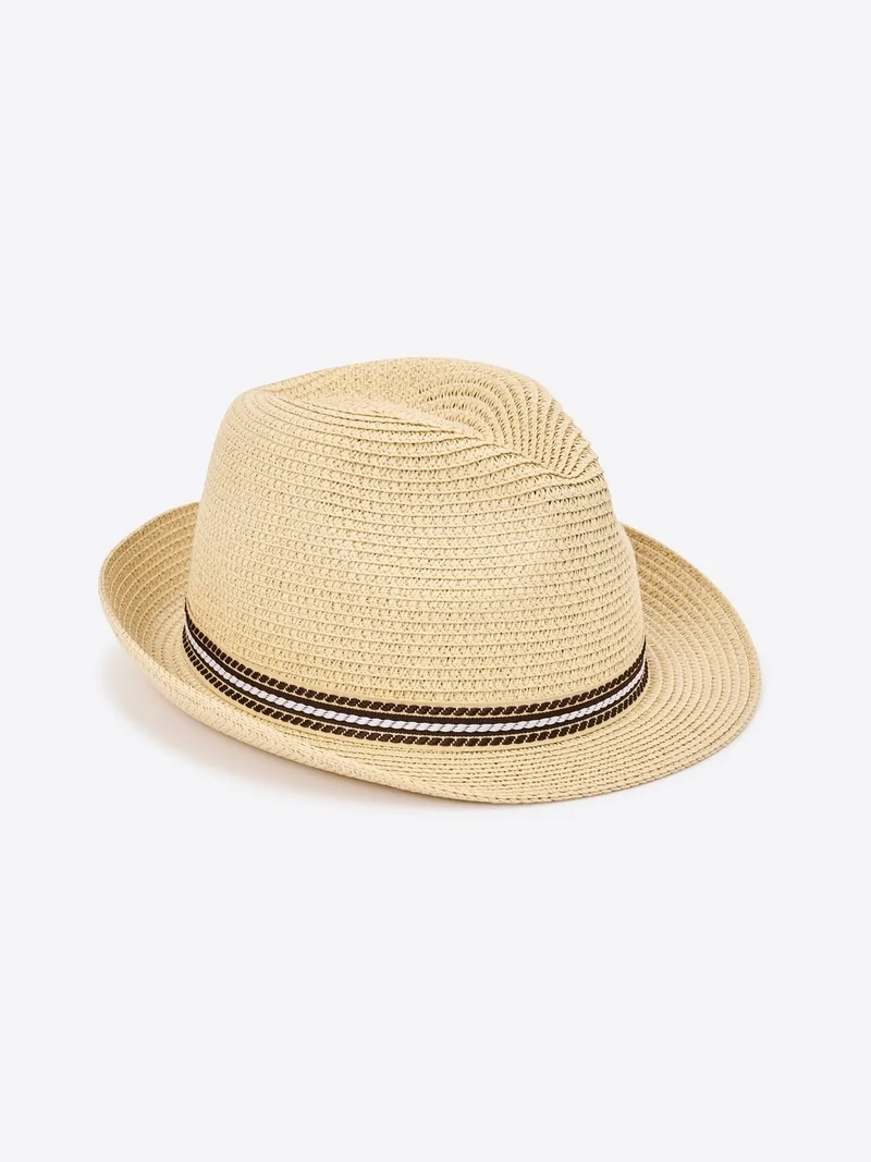 Chapeau de paille ruban à rayures