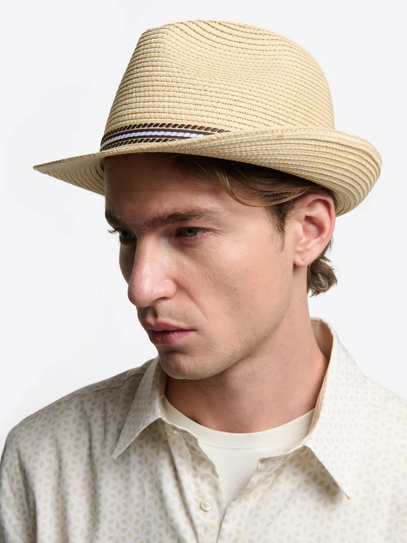 Chapeau de paille ruban à rayures