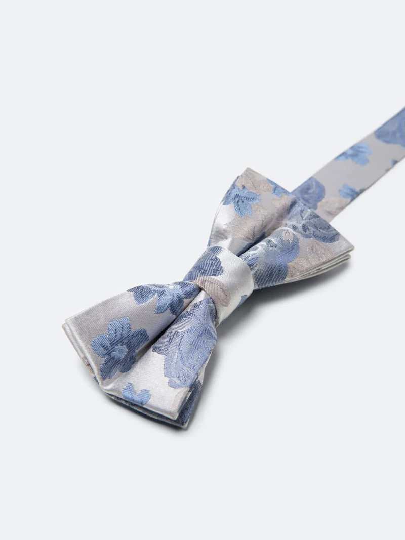 Noeud papillon fleuri 100% soie