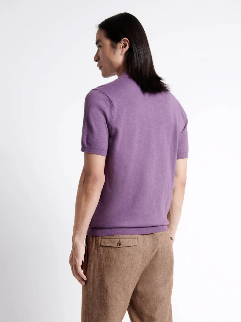 Polo maille col v 100% coton