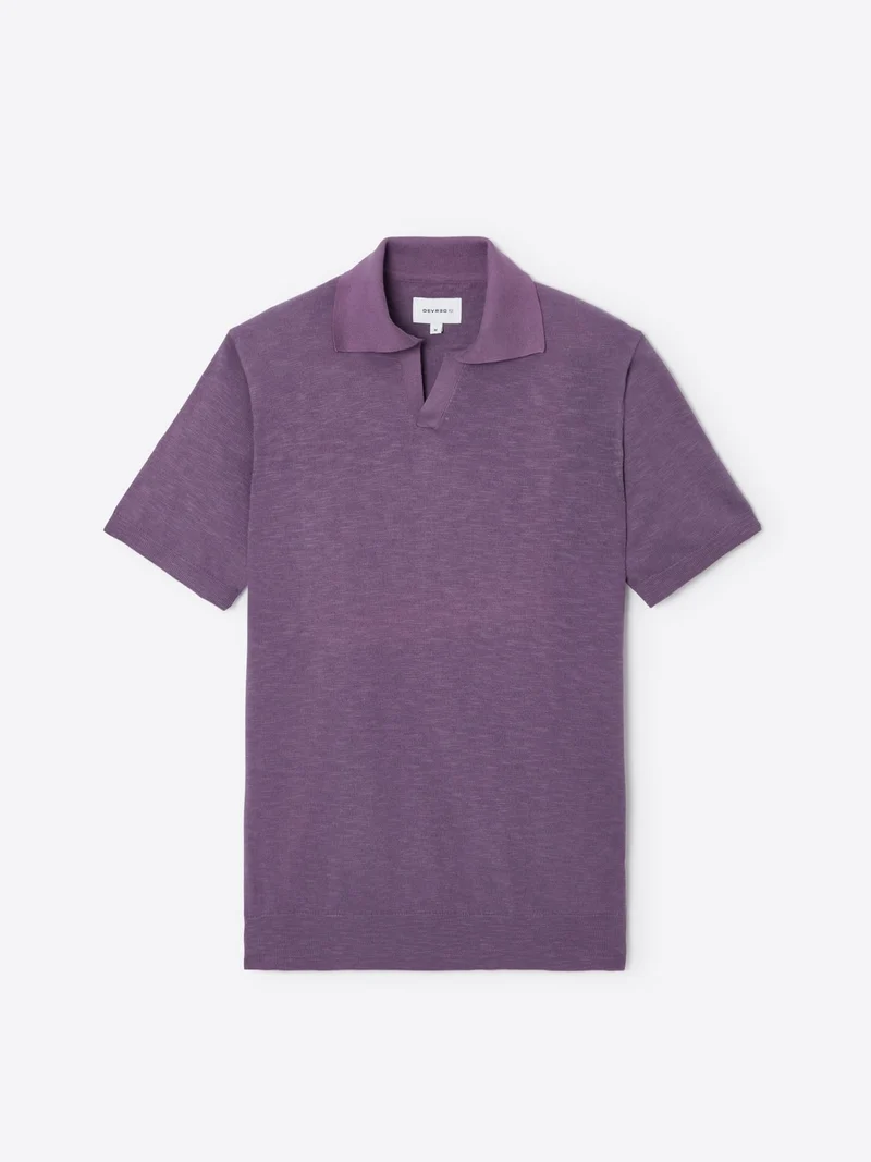 Polo maille col v 100% coton
