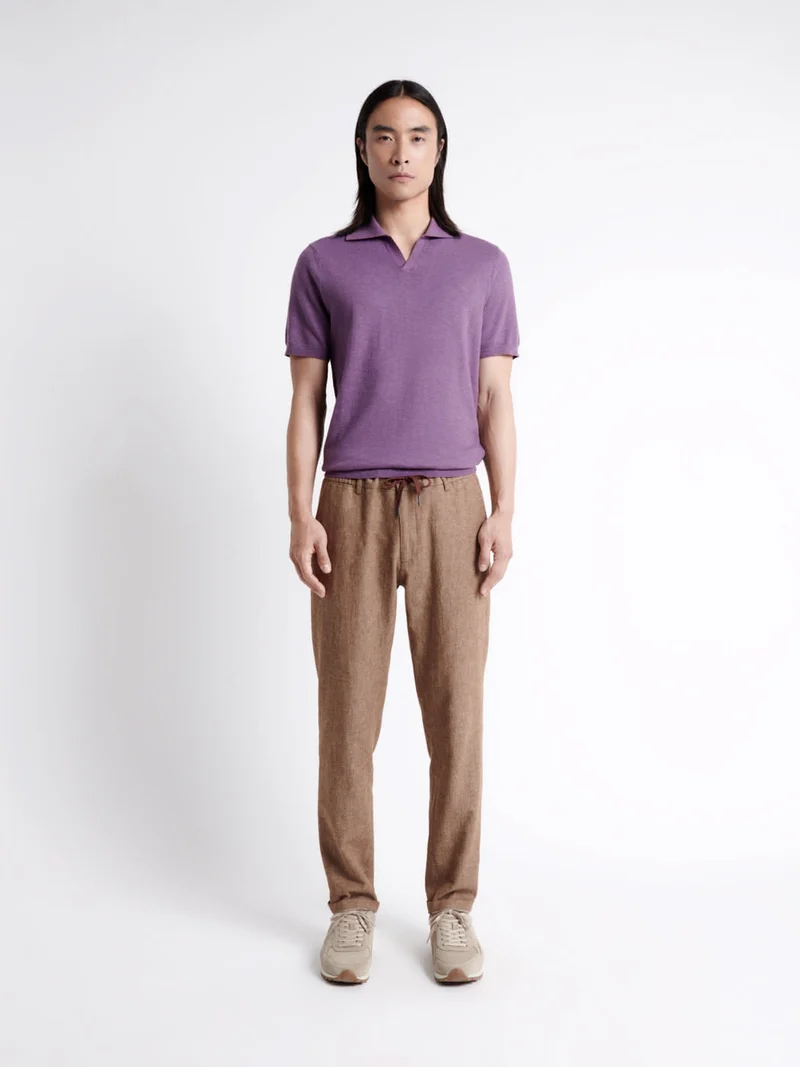 Polo maille col v 100% coton