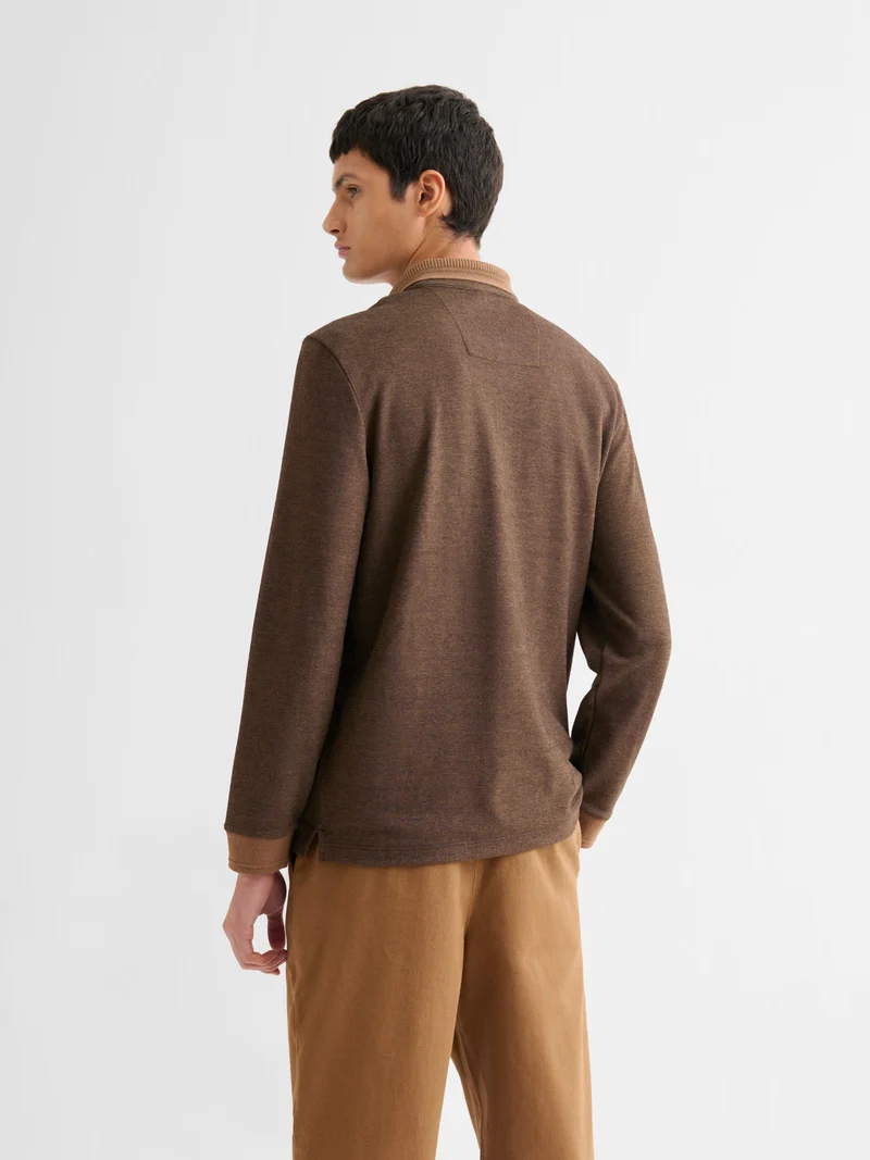 Polo boutonné chiné