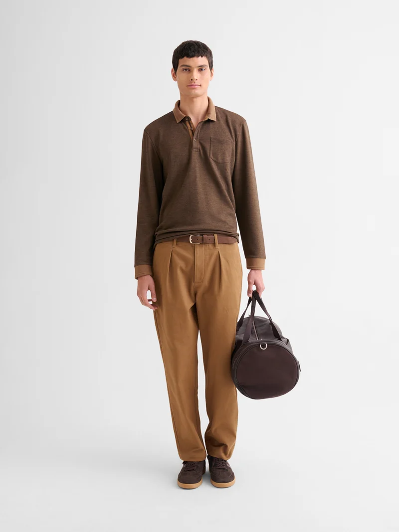 Polo boutonné chiné