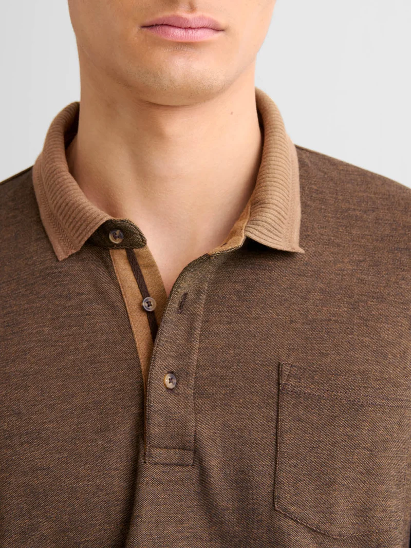 Polo boutonné chiné