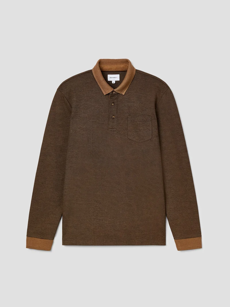 Polo boutonné chiné