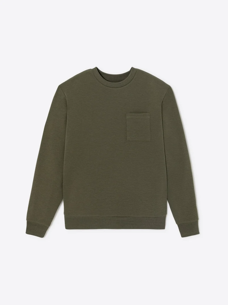 Sweat regular col rond en coton