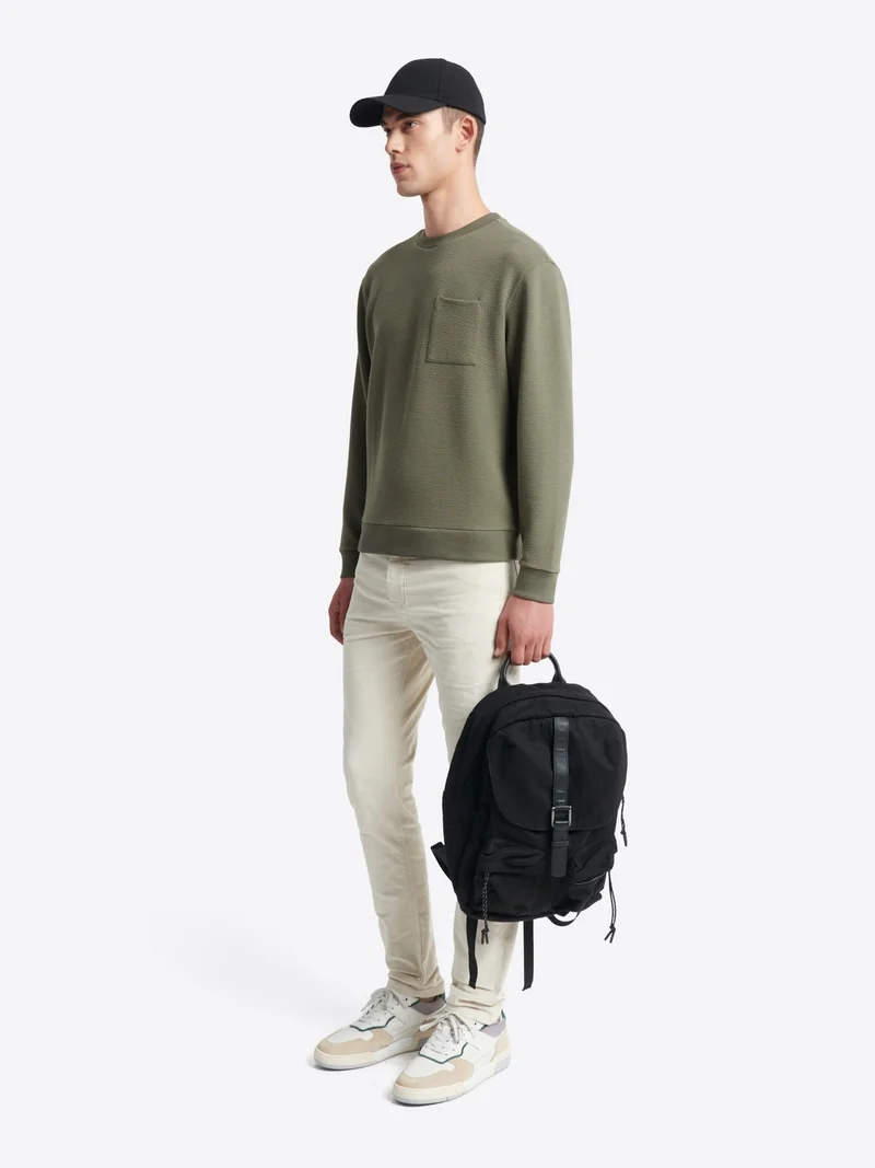 Sweat regular col rond en coton