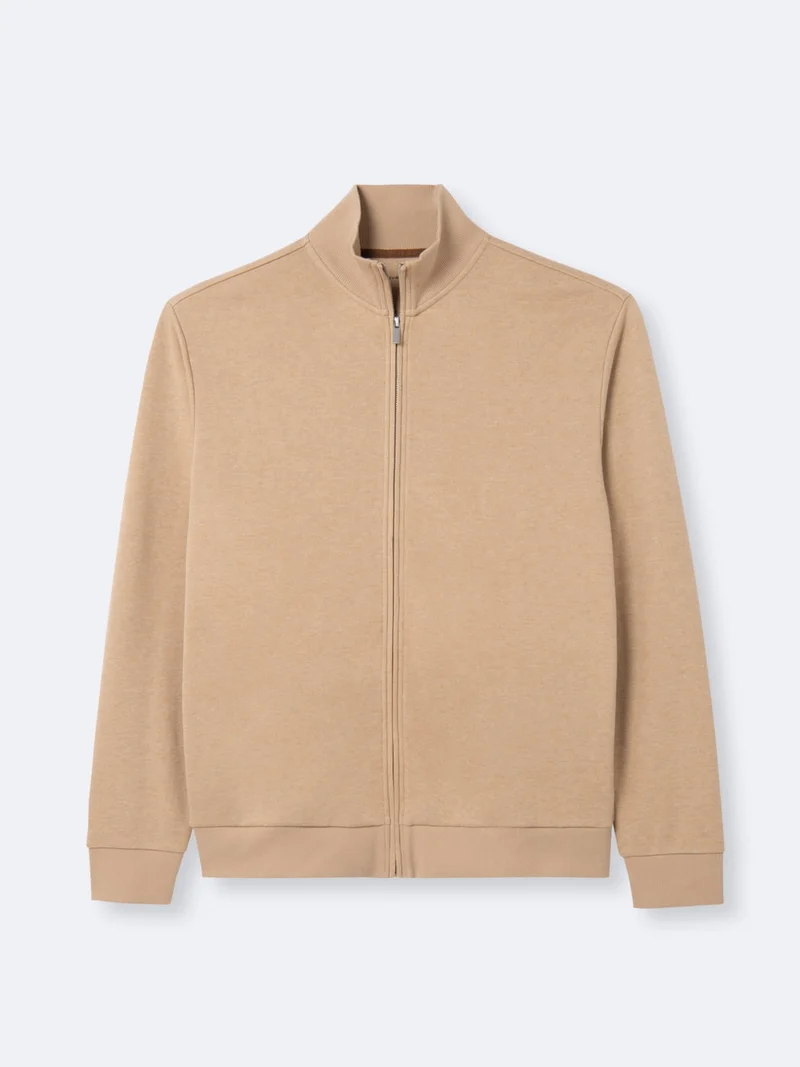 Sweat zippé col montant en coton