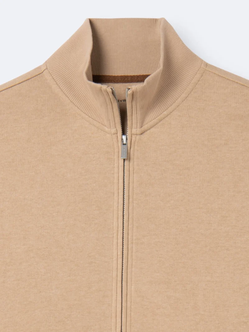 Sweat zippé col montant en coton
