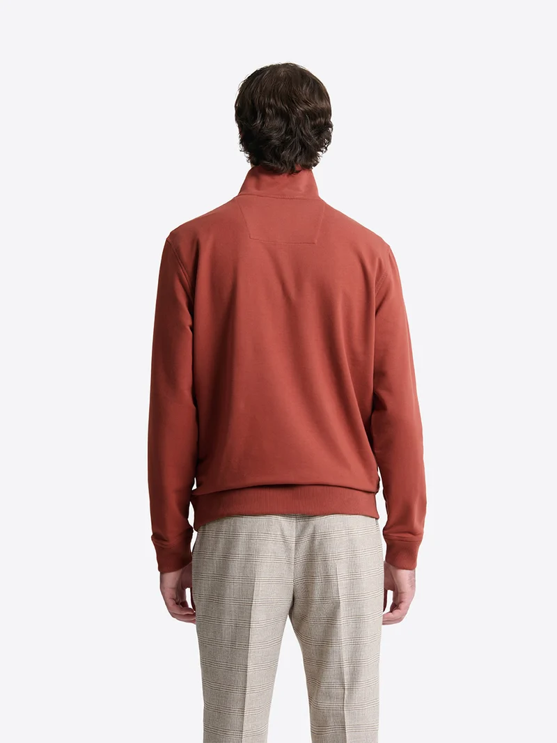 Sweat regular col montant zippé en coton