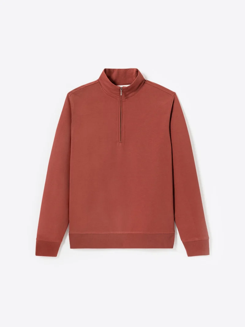 Sweat regular col montant zippé en coton
