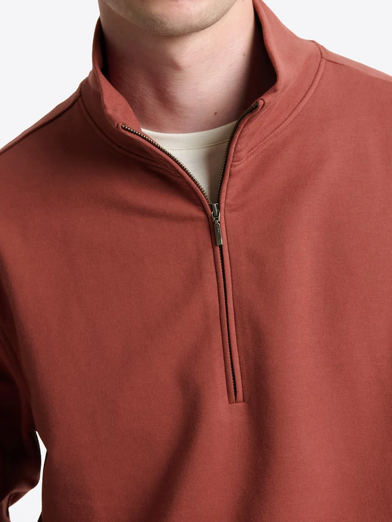 Sweat regular col montant zippé en coton