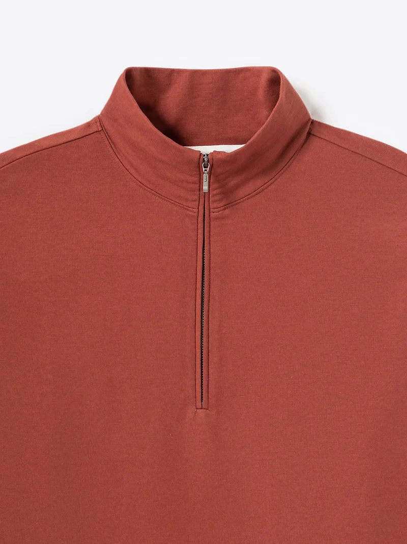 Sweat regular col montant zippé en coton