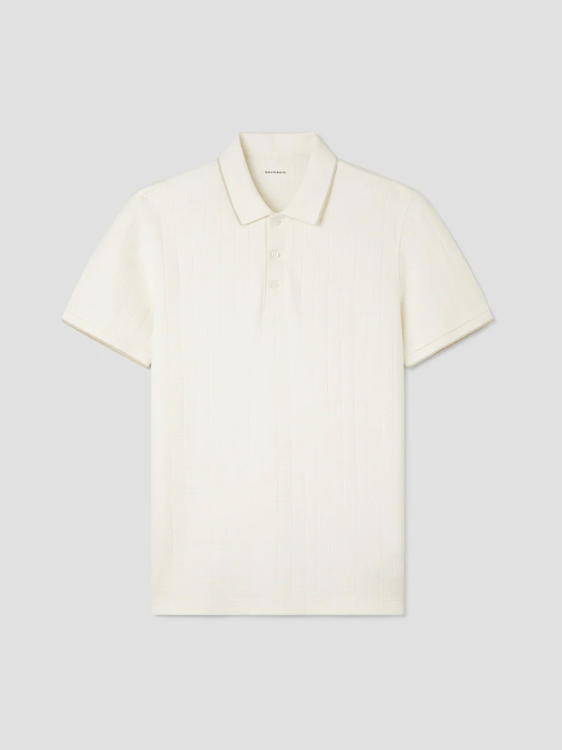 Polo col boutonné en coton