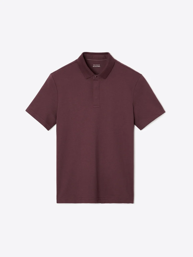 Polo col boutonné en coton premium