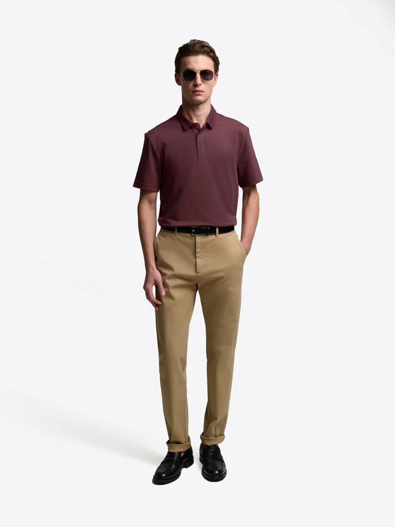 Polo col boutonné en coton premium