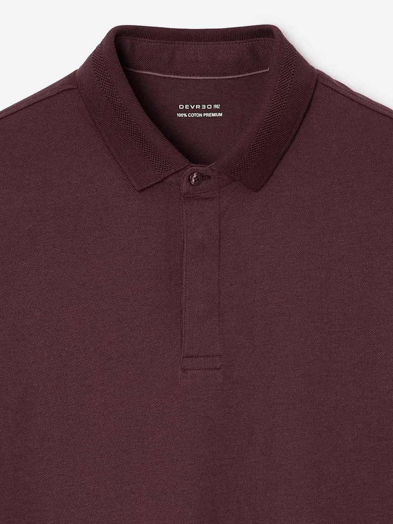 Polo col boutonné en coton premium
