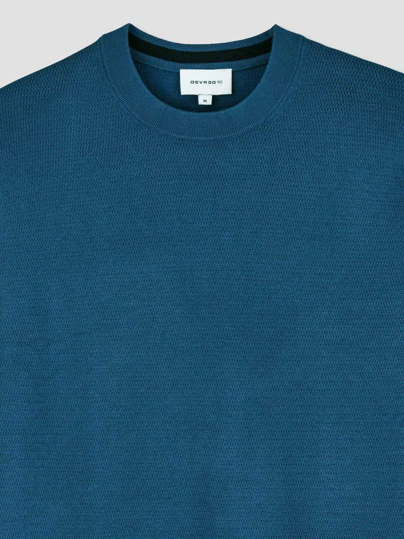 Pull col rond tricotage fantaisie